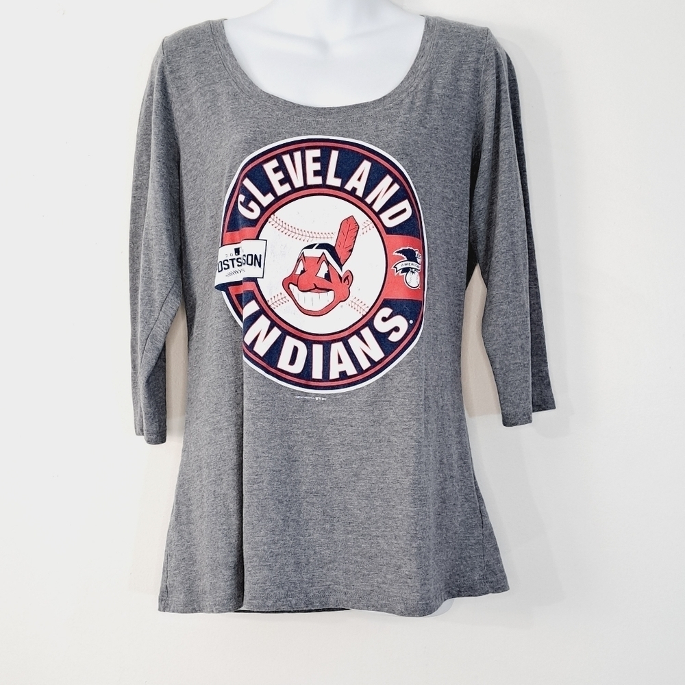 Cleveland Indians 2016 MLB‎ 3/4 Sleeve Fitted T Shirt